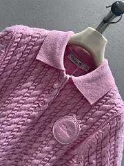 Colestore Dior Short-Sleeved Polo Pink Virgin Wool-Cashmere Knit  - 6