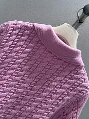 Colestore Dior Short-Sleeved Polo Pink Virgin Wool-Cashmere Knit  - 2