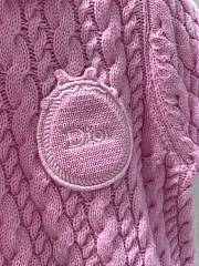Colestore Dior Short-Sleeved Polo Pink Virgin Wool-Cashmere Knit  - 3