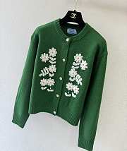 Colestore Prada Floral Green Wool Cardigan - 6