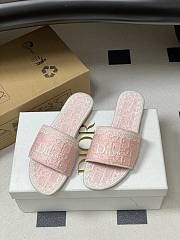 Colestore Dior Dentelle Slide Rose Soupir Dior Oblique Embroidered Cotton and White Lace - 3
