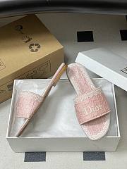 Colestore Dior Dentelle Slide Rose Soupir Dior Oblique Embroidered Cotton and White Lace - 2