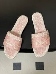 Colestore Dior Dentelle Slide Rose Soupir Dior Oblique Embroidered Cotton and White Lace - 4