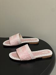 Colestore Dior Dentelle Slide Rose Soupir Dior Oblique Embroidered Cotton and White Lace - 5
