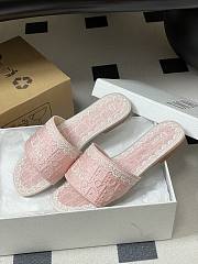 Colestore Dior Dentelle Slide Rose Soupir Dior Oblique Embroidered Cotton and White Lace - 6