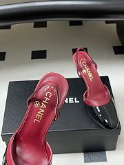 Colestore Chanel Slingbacks Goatskin & Patent Calfskin Red & Black 7.5cm - 6
