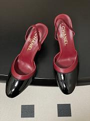 Colestore Chanel Slingbacks Goatskin & Patent Calfskin Red & Black 7.5cm - 5
