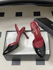 Colestore Chanel Slingbacks Goatskin & Patent Calfskin Red & Black 7.5cm - 3