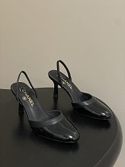 Colestore Chanel Slingbacks Goatskin & Patent Calfskin Black 7.5cm - 1