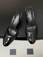 Colestore Chanel Slingbacks Goatskin & Patent Calfskin Black 7.5cm - 6
