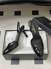 Colestore Chanel Slingbacks Goatskin & Patent Calfskin Black 7.5cm - 4