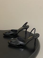 Colestore Chanel Slingbacks Goatskin & Patent Calfskin Black 7.5cm - 5