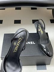 Colestore Chanel Slingbacks Goatskin & Patent Calfskin Black 7.5cm - 3