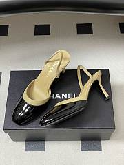 Colestore Chanel Slingbacks Goatskin & Patent Calfskin Beige & Black 7.5cm - 6