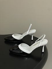 Colestore Chanel Slingbacks Goatskin & Patent Calfskin White & Black 7.5cm - 6