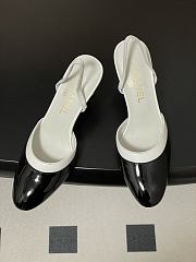 Colestore Chanel Slingbacks Goatskin & Patent Calfskin White & Black 7.5cm - 5