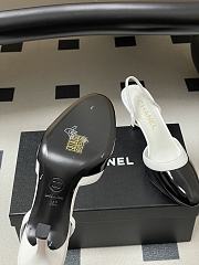 Colestore Chanel Slingbacks Goatskin & Patent Calfskin White & Black 7.5cm - 4