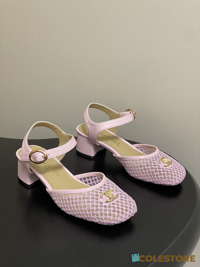 Colestore Chanel  Slingbacks Mesh & Goatskin Pink - 1