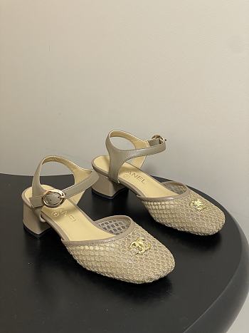 Colestore Chanel  Slingbacks Mesh & Goatskin Beige