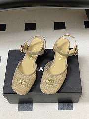 Colestore Chanel  Slingbacks Mesh & Goatskin Beige - 2