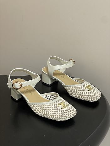 Colestore Chanel  Slingbacks Mesh & Goatskin White