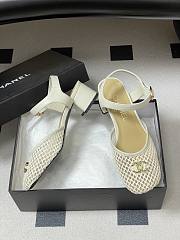 Colestore Chanel  Slingbacks Mesh & Goatskin White - 5