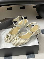 Colestore Chanel  Slingbacks Mesh & Goatskin White - 3