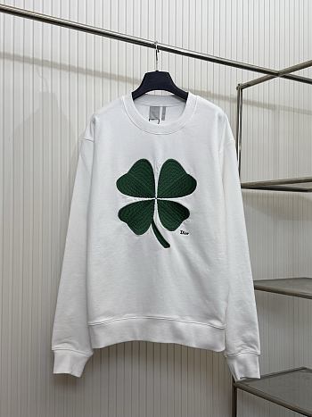 Colestore  Dior Sweatshirt with Dior Clover Embroidery White Cotton  Fleece