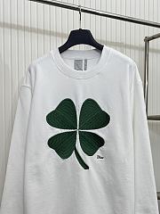 Colestore  Dior Sweatshirt with Dior Clover Embroidery White Cotton  Fleece - 4