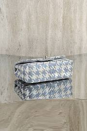 Colestore Chanel Classic Flap Bag Sequins & Silver-Tone Metal Light Blue & White 20cm - 5
