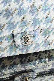 Colestore Chanel Classic Flap Bag Sequins & Silver-Tone Metal Light Blue & White 20cm - 4