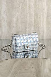 Colestore Chanel Classic Flap Bag Sequins & Silver-Tone Metal Light Blue & White 20cm - 2