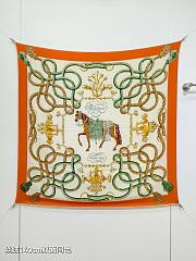 Colestore   Hermes Palefroi Shawl 140 Orange/Ivory/Green - 1