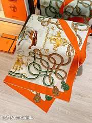 Colestore   Hermes Palefroi Shawl 140 Orange/Ivory/Green - 2