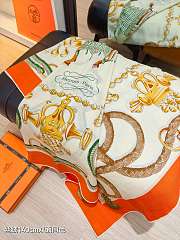 Colestore   Hermes Palefroi Shawl 140 Orange/Ivory/Green - 4