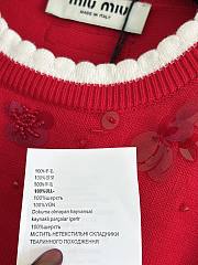 Colestore Miu Miu Red Embellished Trim Sweater - 5