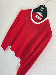 Colestore Miu Miu Red Embellished Trim Sweater - 4