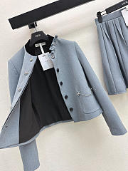 Colestore Dior Cropped Jacket Blue Virgin Wool Tweed - 6