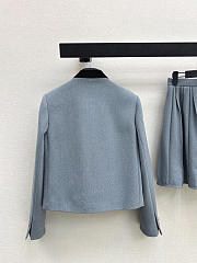 Colestore Dior Cropped Jacket Blue Virgin Wool Tweed - 3