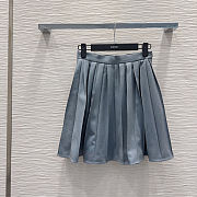 Colestore  Dior Pleated Miniskirt Blue Virgin Wool Tweed - 1