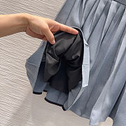 Colestore  Dior Pleated Miniskirt Blue Virgin Wool Tweed - 5