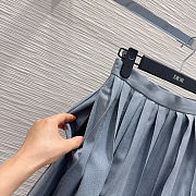 Colestore  Dior Pleated Miniskirt Blue Virgin Wool Tweed - 4
