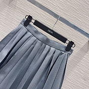Colestore  Dior Pleated Miniskirt Blue Virgin Wool Tweed - 3