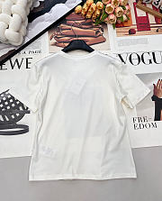 Colestore Dior Dioramour Fitted T-Shirt White Cotton Jersey with Multicolor Floral Heart Motif - 2
