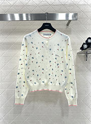 Colestore Dior Dioramour Embroidered Cardigan with Multicolor Doves & Roses Motif - 1
