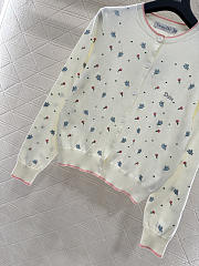 Colestore Dior Dioramour Embroidered Cardigan with Multicolor Doves & Roses Motif - 6