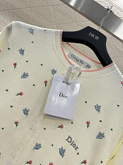 Colestore Dior Dioramour Embroidered Cardigan with Multicolor Doves & Roses Motif - 5
