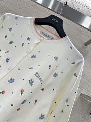 Colestore Dior Dioramour Embroidered Cardigan with Multicolor Doves & Roses Motif - 4