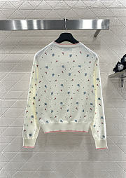 Colestore Dior Dioramour Embroidered Cardigan with Multicolor Doves & Roses Motif - 2