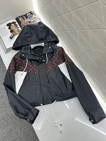 Colestore Louis Vuitton  Monogram Accent Windbreaker Black